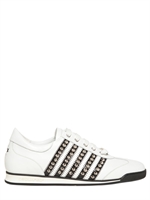 DSQUARED - SPIKED LEATHER SNEAKERS - WHITE