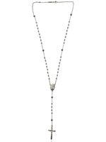 DOLCE & GABBANA - SILVER PLATED ROSARY NECKLACE - SILVER
