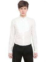 MIHARAYASUHIRO - TWISTED PLASTRON COTTON POPLIN SHIRT - WHITE
