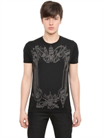 MIHARAYASUHIRO - FRAME PRINTED COTTON JERSEY T-SHIRT - BLACK