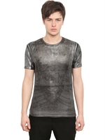 MIHARAYASUHIRO - CHAINS PRINTED METALLIC JERSEY T-SHIRT - BLACK/SILVER