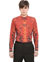 MIHARAYASUHIRO - PRINTED COTTON POPLIN SHIRT - BLACK/ORANGE