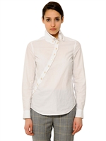 MCQ ALEXANDER MCQUEEN - ASYMMETRIC COTTON POPLIN SHIRT - WHITE