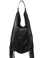 GIUSEPPE ZANOTTI - FRINGED NAPPA LEATHER SHOULDER BAG - BLACK