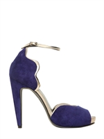 PIERRE HARDY - 120MM SUEDE & METALLIC LEATHER SANDALS - NAVY/SILVER