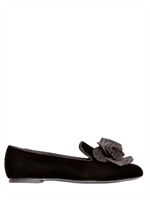 ROGER VIVIER - BLACK ORCHID VELVET LOAFERS - BLACK