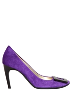 ROGER VIVIER - 85MM BELLE DE NUIT SUEDE PUMPS - PURPLE