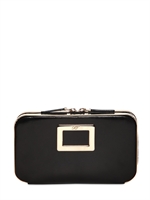 ROGER VIVIER - MINI ZIP LEATHER CLUTCH - BLACK