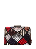 ROGER VIVIER - PRISMICK DALLAS SWAROVSKI SILK CLUTCH - MULTI