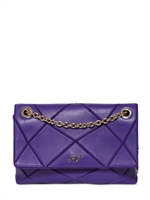 ROGER VIVIER - MINI PRISMICK NAPPA LEATHER SHOULDER BAG - VIOLET