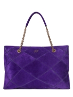 ROGER VIVIER - MEDIUM PRISMICK SUEDE SHOULDER BAG - VIOLET