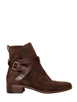 SEE BY CHLOE' - 30MM LEATHER ANKLE BOOTS - BROWN