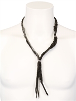EMANUELE BICOCCHI - WOVEN LEATHER & SILVER NECKLACE - SILVER