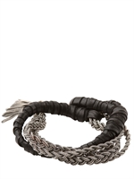EMANUELE BICOCCHI - WOVEN LEATHER & SILVER - BLACK/SILVER
