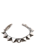 EMANUELE BICOCCHI - SPIKED & CHAINED SILVER CUFF BRACELET - SILVER