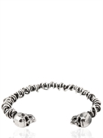 EMANUELE BICOCCHI - WOVEN SILVER SKULL BRACELET - SILVER