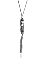 EMANUELE BICOCCHI - SKULL PENDANT WOVEN SILVER NECKLACE - SILVER