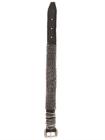 EMANUELE BICOCCHI - SWAROVSKI, LEATHER & SILVER BRACELET - BLACK/SILVER