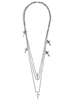 EMANUELE BICOCCHI - LIMIT.ED THIN CROSSES SILVER NECKLACE - SILVER