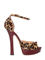 DSQUARED - 150MM LEOPARD PRINT PONYSKIN SANDALS - LEOPARD