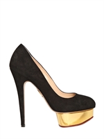 CHARLOTTE OLYMPIA - 150MM DOLLY SUEDE PUMPS - BLACK