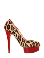 CHARLOTTE OLYMPIA - 150MM PONYSKIN & PATENT LEATHER PUMPS - LEOPARD/RED