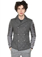 MONCLER GAMME BLEU - PIUMINO IN NYLON E LANA - GRIGIO
