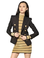 BALMAIN - VISCOSE BROCADE JACKET - BLACK