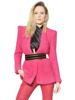 BALMAIN - ANGORA KNIT JACKET - FUCHSIA