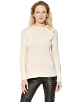 BALMAIN - CASHMERE KNIT SWEATER - WHITE