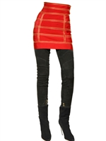 BALMAIN - PUNTO MILANO VISCOSE SKIRT - RED