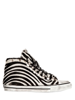 DIONISO - 20MM ZEBRA PRINTED PONYSKIN SNEAKERS - BLACK & WHITE