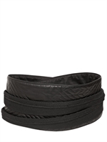 BALMAIN - GEOMETRIC LEATHER TUXEDO BELT - BLACK