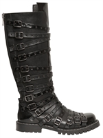 GARETH PUGH - BELTED LEATHER BOOTS - BLACK