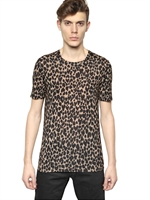 BURBERRY PRORSUM - ANIMALIER PRINTED COTTON JERSEY T-SHIRT - CAMEL