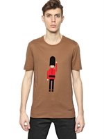 BURBERRY PRORSUM - HOUSE OF GUARDS COTTON JERSEY T-SHIRT - CAMEL
