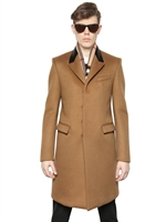 BURBERRY PRORSUM - MANTEL AUS KASCHMIR & NEOPREN MIT NAPPAKRAGEN - KAMELHAARFARBEN