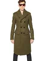 BURBERRY PRORSUM - MILITÄRMANTEL AUS GEFILZTEM WOLLTWILL - OLIVGRÜN