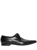 BURBERRY PRORSUM - BRUSHED LEATHER LACE-UP SHOES - BLACK