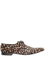 BURBERRY PRORSUM - LEOPARD PRINTED PONYSKIN LACE-UP SHOES - LEOPARD
