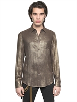 TOM REBL - FLUID VISCOSE CREPE SHIRT - GOLD