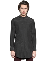 TOM REBL - SILK COTTON LONG SHIRT - BLACK