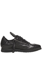 BB BRUNO BORDESE WASHED - RIBBED NAPPA LEATHERSNEAKERS - BLACK