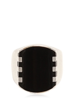 MAISON MARTIN MARGIELA - ENAMELED RING - SILVER/BLACK