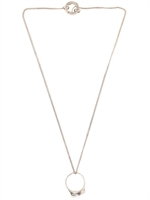 MAISON MARTIN MARGIELA - ENAMELED RING NECKLACE - SILVER/BLACK