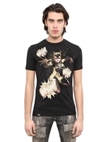 PHILIPP PLEIN - CATWOMAN PRINTED COTTON JERSEY - BLACK