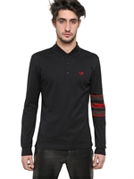 GIVENCHY - POLO MANICHE LUNGHE IN COTONE PIQUET CUBAN FIT - NERO