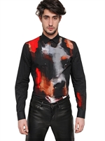 GIVENCHY - DOBERMAN PRINTED POPLIN SLIM FIT SHIRT - BLACK