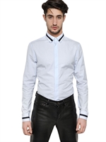 GIVENCHY - SLIM FIT COTTON POPLIN SHIRT - LIGHT BLUE/BLUE