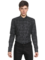 GIVENCHY - MADONNA &CHILD PRINTED POPLIN SLIM SHIRT - BLACK